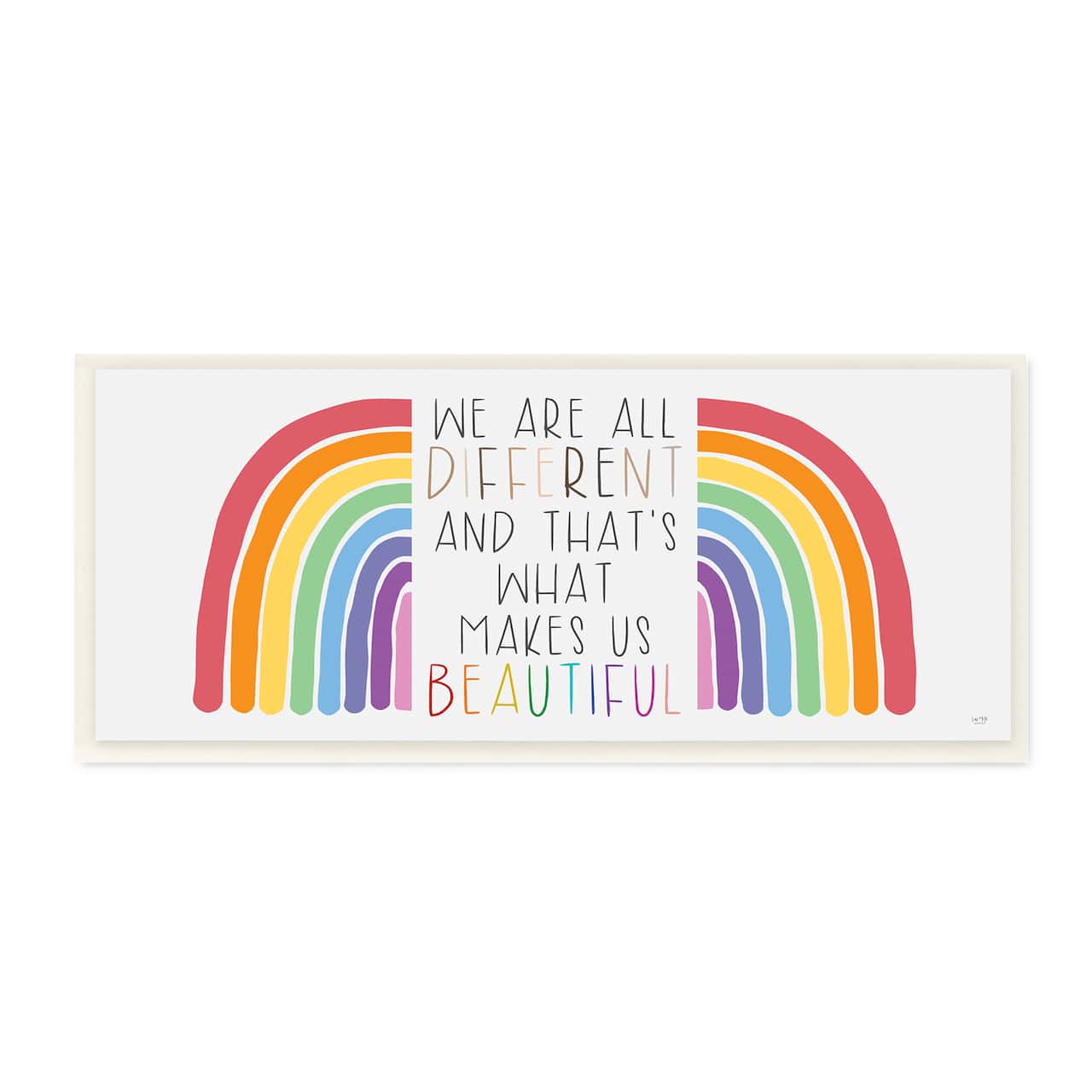 Stupell Industries Different Is Beautiful Rainbow Wall Art